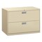HON Brigade 600 Series 42 in. x 18 in. x 28 in. 2 Legal/Letter-Size File Drawers Lateral File Cabinets - Putty